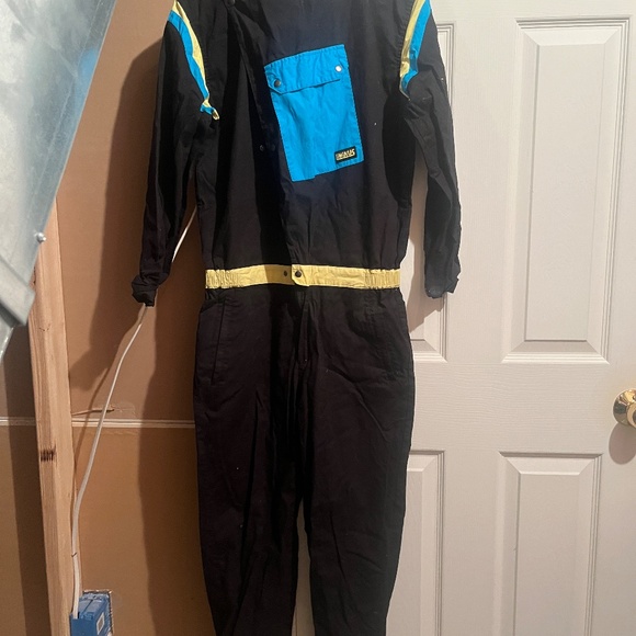 *RARE Liminus jumpsuit black yellow blue - Picture 2 of 3